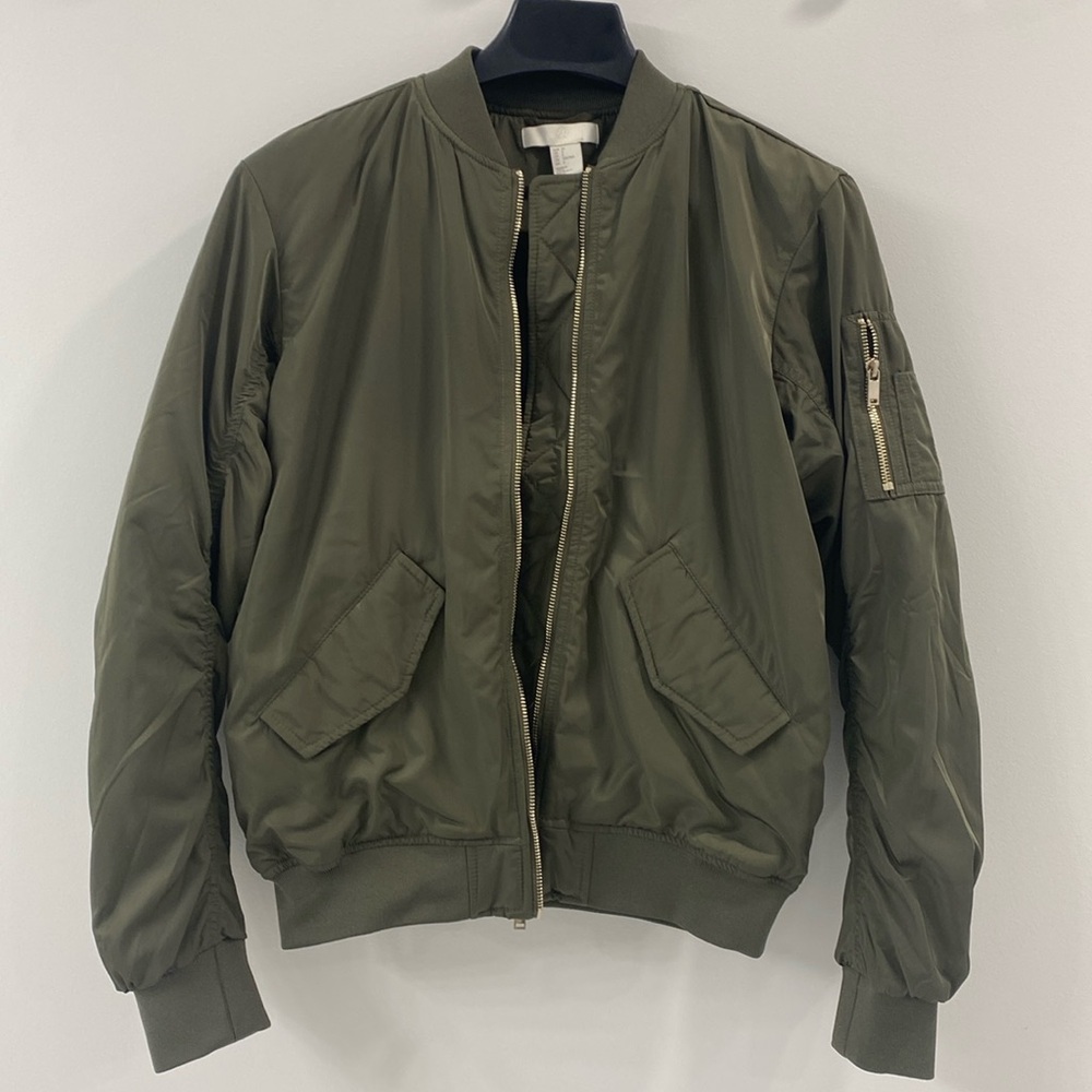 Garage Green Bomber Jacket - Size 2 - H&M